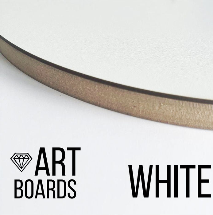 White Art Boards Circle on the frame