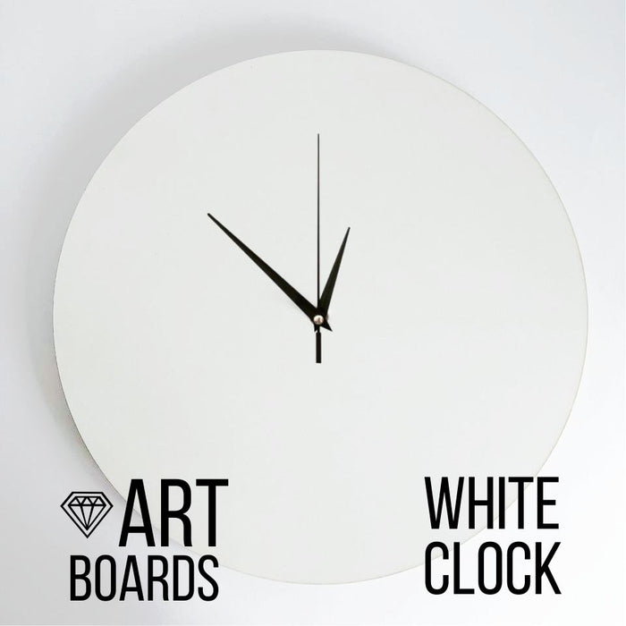 White Clock Art Board + Clock Movement