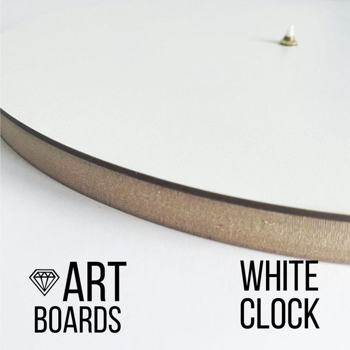 White Clock Art Board + Clock Movement