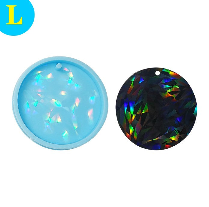 Epoxy Silicone Holographic Large/Small Circle Keychain Mold